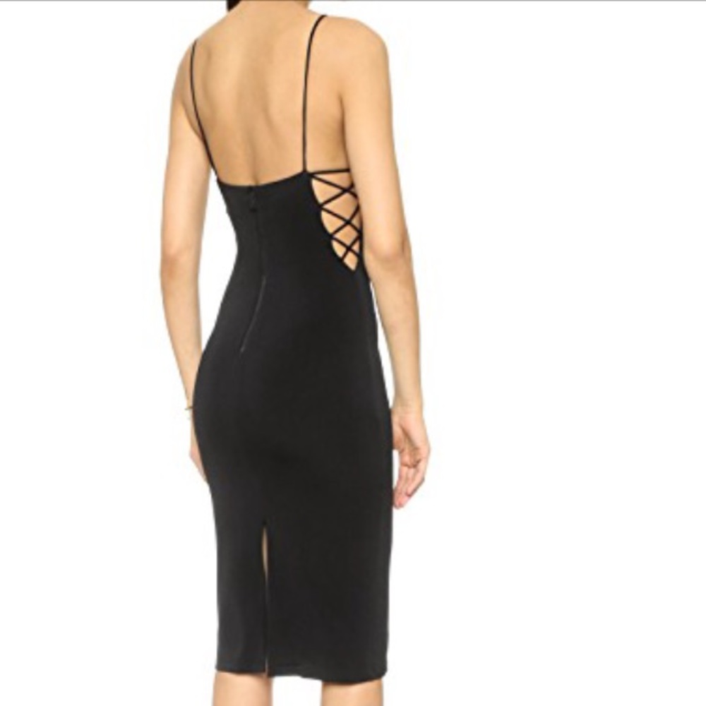 Alice+Olivia Black Kia Side Strap Dress